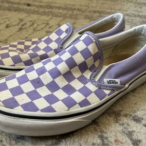 lavender checkered vans